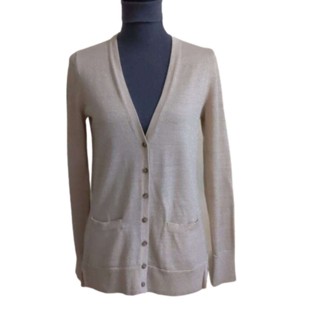 Loft Metallic Gold Cardigan M